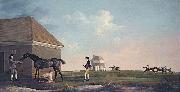 George Stubbs Gimcrack on Newmarket Heath, with a Trainer, a Stable-lad, and a Jockey painting